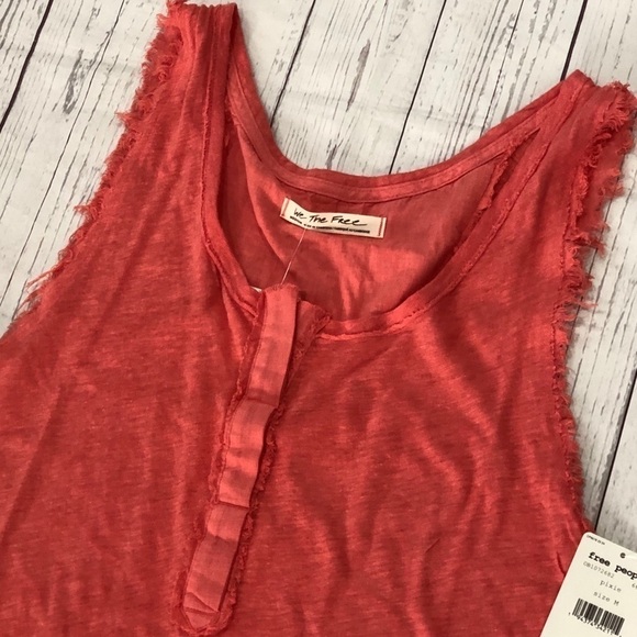 Free People Orange Vacay Linen Blend Tank Top - Picture 5 of 11